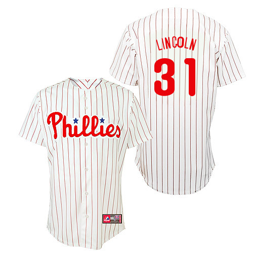 Brad Lincoln #31 Youth Baseball Jersey-Philadelphia Phillies Authentic Home White Cool Base MLB Jersey